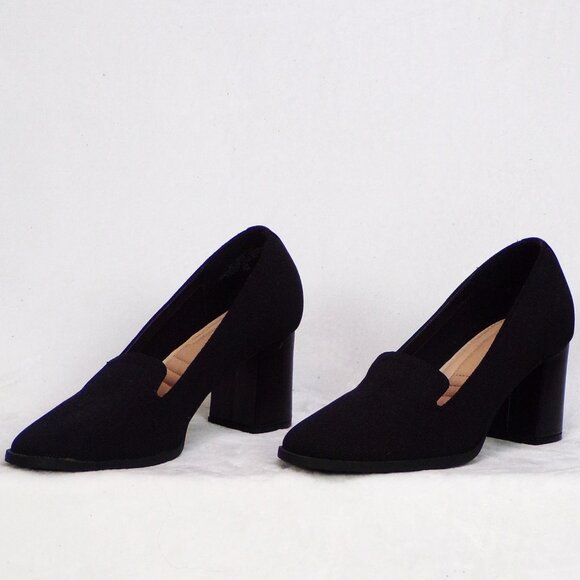 ADRIENNE VITTADINI 7M AV-BRITTINY black pumps fabric uppers cushioned insoles - Picture 4 of 13